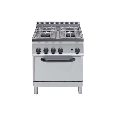 Cocina a gas + horno a gas GN2/1 (+ rejilla) Crystal Line Línea 700 Basic EF70GG7