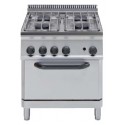 Cocina a gas + horno eléctrico GN2/1 (+ rejilla) Crystal Line Línea 700 Basic EF70G7