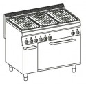 Cocina a gas + horno a gas GN2/1 (+ rejilla) Crystal Line Línea 700 Basic EF105GG7