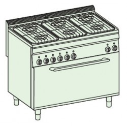 Cocina a gas + horno a gas fullsize (+ rejilla) Crystal Line Línea 700 Basic EFX105GGE7