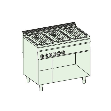 Cocina a gas + módulo bajo Crystal Line Línea 700 Basic EC105FG7