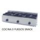 Cocina a gas Movilfrit  COCINA 3 FUEGOS SNACK
