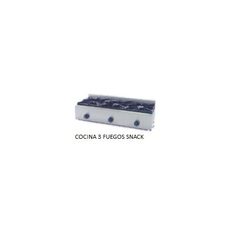 Cocina a gas Movilfrit  COCINA 3 FUEGOS SNACK