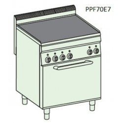 Plancha + horno eléctricos GN2/1 Crystal Line Línea 700 PPF70E7