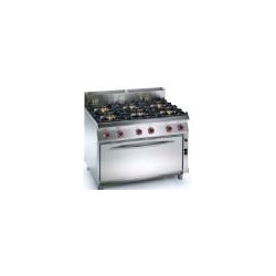 Cocina Mural a gas Granita 8CBG16XL 6 fuegos + Horno grande)