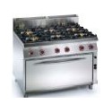 Cocina Mural a gas Zinco 8CBG16XL 6 fuegos + Horno grande)