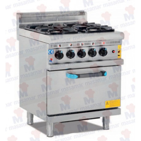 Cocinas a Gas 4 Fuegos + Horno. Linea 600/700. Masamar