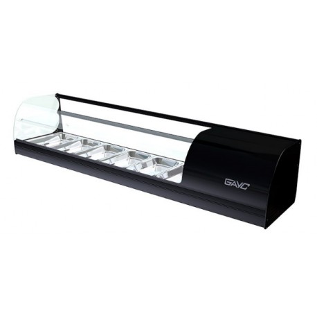 Vitrina 6 Top Negra 2 Pisos. Movilfrit