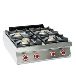 ENCIMERA 4 FUEGOS POTENCIADA – GAS. Serie 700 único potenciadas. Zinco