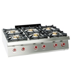ENCIMERA 6 FUEGOS POTENCIADA – GAS. Serie 700 único potenciadas. Zinco