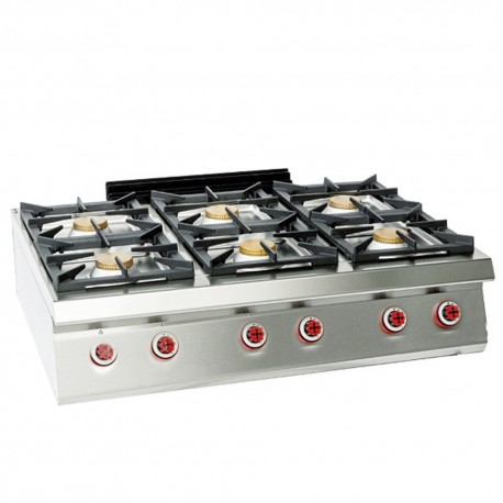 ENCIMERA 6 FUEGOS POTENCIADA – GAS. Serie 700 único potenciadas. Zinco