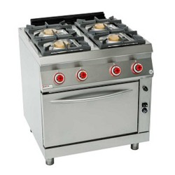 COCINA 4 FUEGOS CON HORNO GN 2/1 POTENCIADA – GAS. Serie 700 único potenciadas. Zinco