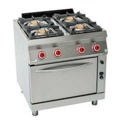 COCINA 4 FUEGOS CON HORNO GN – GAS. Serie 700 único. Zinco