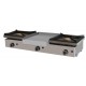 Plancha a gas + 2 fuegos.  PG2F. Zinco