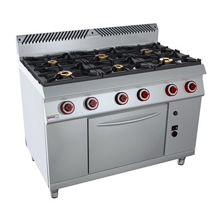 COCINA 6 FUEGOS CON HORNO – GAS. Serie 700 STILE Zinco