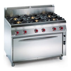COCINA 6 FUEGOS CON HORNO MAXI – GAS. Serie 700 STILE Zinco