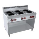 COCINA 6 PLACAS BAJO LIBRE – ELÉCTRICA. Serie 700 STILE Zinco