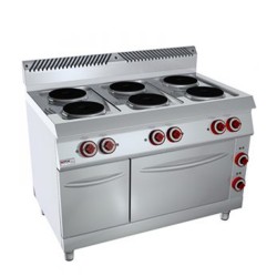 COCINA 6 PLACAS CON HORNO Y ARMARIO – ELÉCTRICA. Serie 700 STILE Zinco