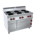 COCINA 6 PLACAS CON HORNO Y ARMARIO – ELÉCTRICA. Serie 700 STILE Zinco