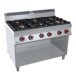 COCINA 6 FUEGOS BAJO LIBRE – GAS. Serie 980 STILE. Zinco
