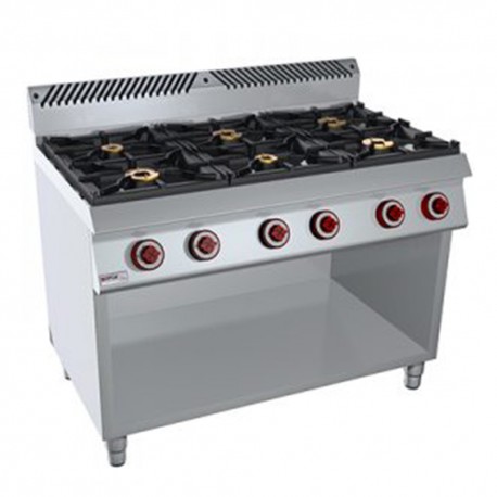 COCINA 6 FUEGOS BAJO LIBRE – GAS. Serie 980 STILE. Zinco