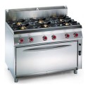 COCINA 6 FUEGOS CON HORNO MAXI – GAS. Serie 980 STILE. Zinco