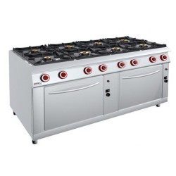 COCINA PASANTE 8 FUEGOS CON 2 HORNOS – GAS. Serie 980 STILE. Zinco
