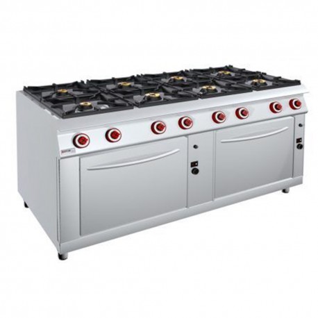 COCINA PASANTE 8 FUEGOS CON 2 HORNOS – GAS. Serie 980 STILE. Zinco