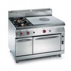 PALASTRO CON 2 FUEGOS Y HORNO – GAS. Serie 980 STILE. Zinco