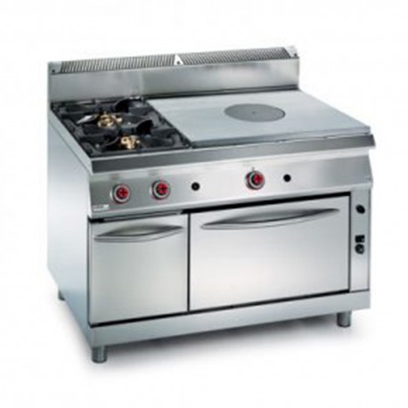 PALASTRO CON 2 FUEGOS Y HORNO – GAS. Serie 980 STILE. Zinco