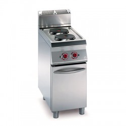 COCINA 2 PLACAS REDONDAS Y BAJO LIBRE. Serie Nabal gama 700. Zinco