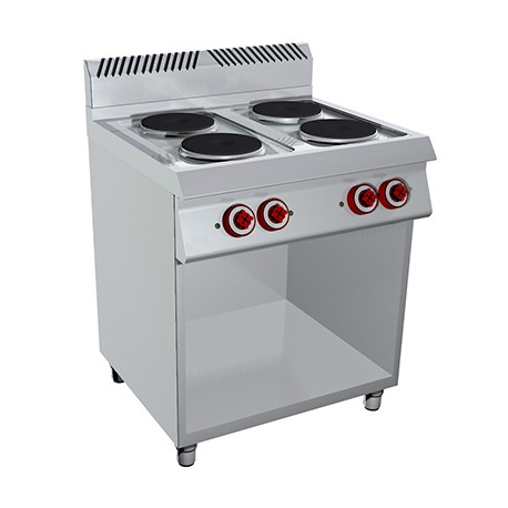 COCINA 4 PLACAS REDONDAS Y BAJO LIBRE. Serie Nabal gama 700. Zinco
