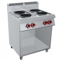 COCINA 4 PLACAS REDONDAS Y BAJO LIBRE. Serie Naval gama 700. Zinco
