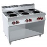 COCINA 6 PLACAS REDONDAS Y BAJO LIBRE. Serie Nabal gama 700. Zinco