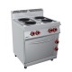 COCINA 4 PLACAS REDONDAS Y HORNO 2/1. Serie Nabal gama 700. Zinco