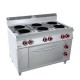 COCINA 6 PLACAS REDONDAS Y HORNO 2/1. Serie Nabal gama 700. Zinco