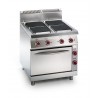 COCINA 4 PLACAS CUADRADAS Y HORNO 2/1. Serie Nabal gama 700. Zinco
