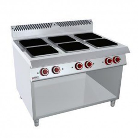 COCINA 6 PLACAS BAJO LIBRE - ELECTRICA. Serie Nabal gama 900. Zinco