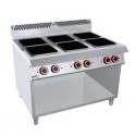 COCINA 6 PLACAS BAJO LIBRE - ELECTRICA. Serie Naval gama 900. Zinco